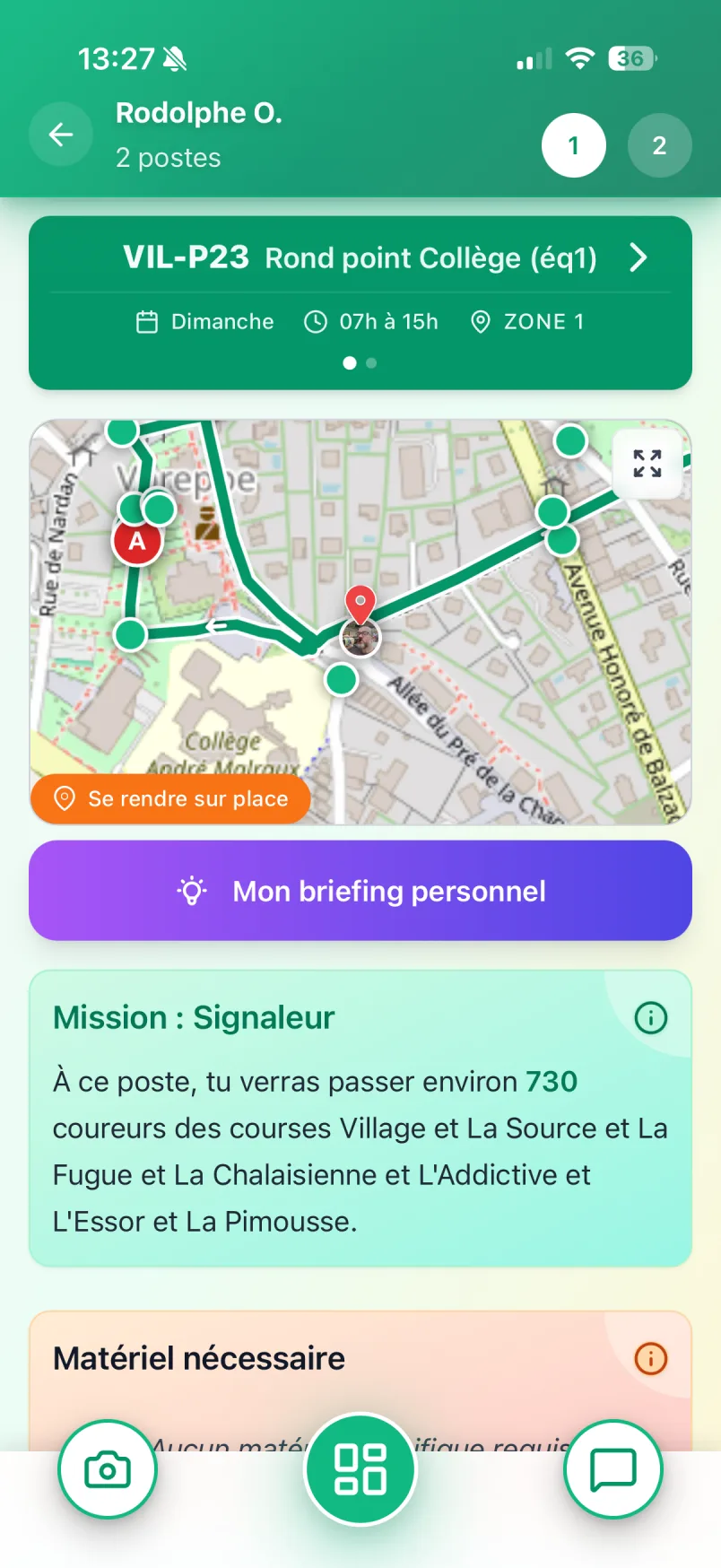 Mockup de Solution Bénévoles pour Signaleurs & Sécurité